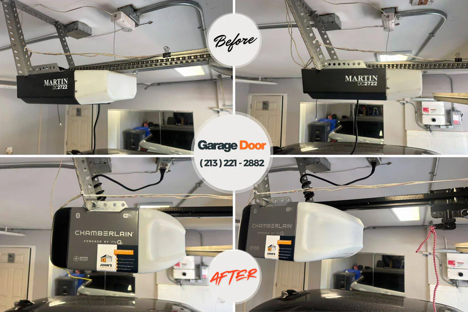 Before and after: garage door repair Woodsville, NH